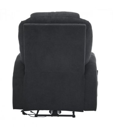 Electric Recliner Chair with 2-Point Massage & Heating, Black Fabric Indoor Functional Chair, 120kg Weight Capacity, Adjustable Reclining Chair for Living Room
