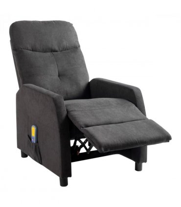 Fabric With 6-Point Massage Heating Function Electric Recliner Black