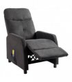 Fabric With 6-Point Massage Heating Function Electric Recliner Black