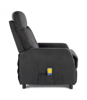 Fabric With 6-Point Massage Heating Function Electric Recliner Black