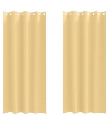 vidaXL Blackout Curtains with Rings 2 pcs Beige 260 x 140 cm Polyester