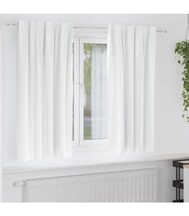 vidaXL Blackout Curtains with Rings 2 pcs Bright White 175 x 140 cm