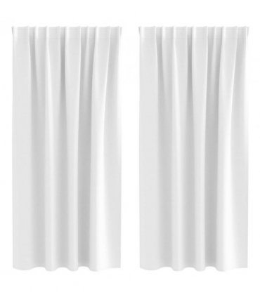 vidaXL Blackout Curtains with Rings 2 pcs Bright White 175 x 140 cm