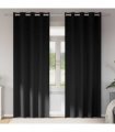 vidaXL Blackout Curtains with Rings 2 pcs Black 260 x 140 cm Polyester