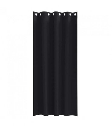 vidaXL Blackout Curtains with Rings 2 pcs Black 260 x 140 cm Polyester