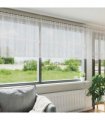 vidaXL Lace Curtain with Curtains Floral White 100 x 1200 cm Polyester