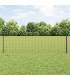 vidaXL Embedded Fence Post 5 pcs Grey 100 cm Powder-Coated Steel