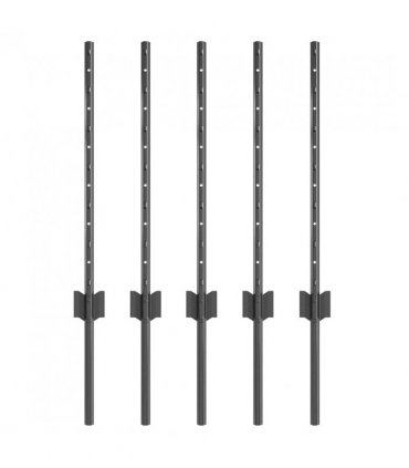 vidaXL Embedded Fence Post 5 pcs Grey 100 cm Powder-Coated Steel