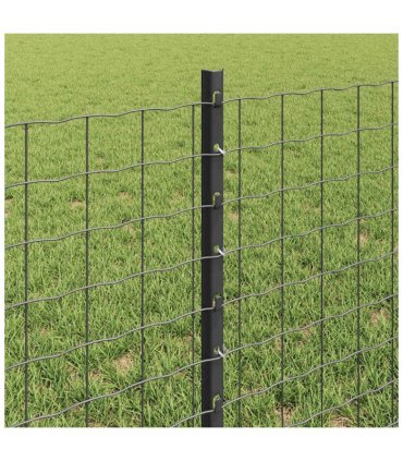 vidaXL Embedded Fence Post 5 pcs Grey 100 cm Powder-Coated Steel