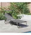 vidaXL Folding Sun Lounger Folding Grey 190 x 57 x 81 cm Oxford