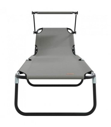 vidaXL Folding Sun Lounger Folding Grey 190 x 57 x 81 cm Oxford