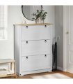 vidaXL Shoe Cabinet Corona White 99 x 32 x 122 cm Solid Pine Wood