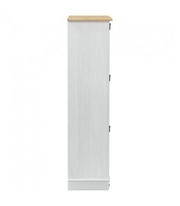 vidaXL Shoe Cabinet Corona White 99 x 32 x 122 cm Solid Pine Wood