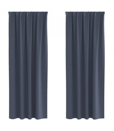 vidaXL Blackout Curtains with Rings 2 pcs Anthracite 225 x 140 cm