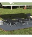 vidaXL Folding Camping Bed Folding 2 pcs Black 194 x 62.5 x 42.5 cm