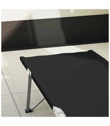 vidaXL Folding Camping Bed Folding 2 pcs Black 194 x 62.5 x 42.5 cm