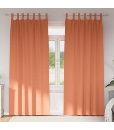 vidaXL Blackout Curtains with Rings 2 pcs Terracotta 225 x 140 cm