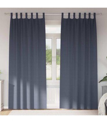 vidaXL Blackout Curtains with Rings 2 pcs Anthracite 245 x 140 cm
