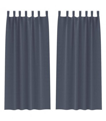 vidaXL Blackout Curtains with Rings 2 pcs Anthracite 245 x 140 cm