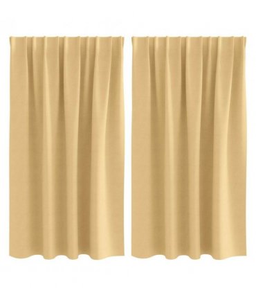 vidaXL Blackout Curtains with Rings 2 pcs Beige 140 x 140 cm Polyester