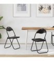 vidaXL Folding Chair 2 pcs Black 48 x 43.5 x 81 cm Faux Leather