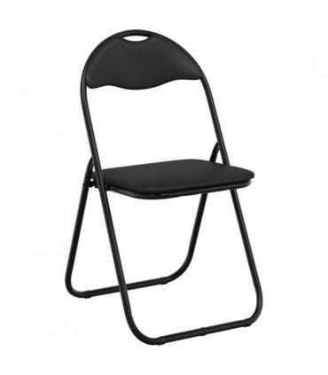 vidaXL Folding Chair 2 pcs Black 48 x 43.5 x 81 cm Faux Leather