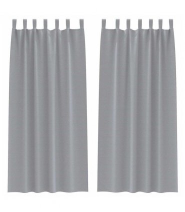 vidaXL Blackout Curtains with Rings 2 pcs Light Grey 245 x 140 cm