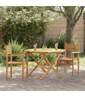 vidaXL Chair 2 pcs Brown 56 x 55 x 90.5 cm Solid Teak Wood