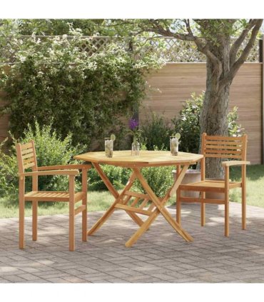 vidaXL Chair 2 pcs Brown 56 x 55 x 90.5 cm Solid Teak Wood