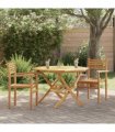 vidaXL Chair 2 pcs Brown 56 x 55 x 90.5 cm Solid Teak Wood