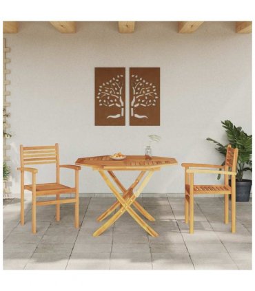 vidaXL Chair 2 pcs Brown 56 x 55 x 90.5 cm Solid Teak Wood