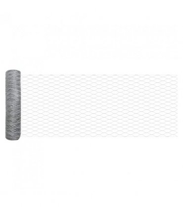 vidaXL Hexagon Fence Silver 0.6 x 25 m Galvanised steel