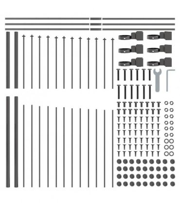 vidaXL Garden Fence Woerden Grey 170 x 215 cm Powder-Coated Steel