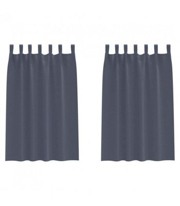 vidaXL Blackout Curtains with Rings 2 pcs Anthracite 175 x 140 cm