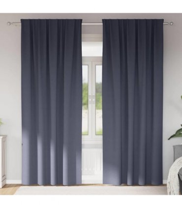 vidaXL Blackout Curtains with Rings 2 pcs Anthracite 245 x 140 cm