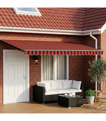 vidaXL Manual Retractable Awning with LEDs 4 x 3 m