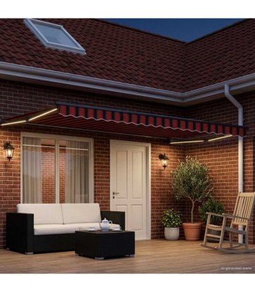 vidaXL Manual Retractable Awning with LEDs 4 x 3 m
