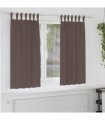 vidaXL Blackout Curtains with Rings 2 pcs Dark Brown 175 x 140 cm