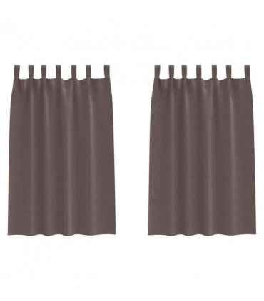 vidaXL Blackout Curtains with Rings 2 pcs Dark Brown 175 x 140 cm