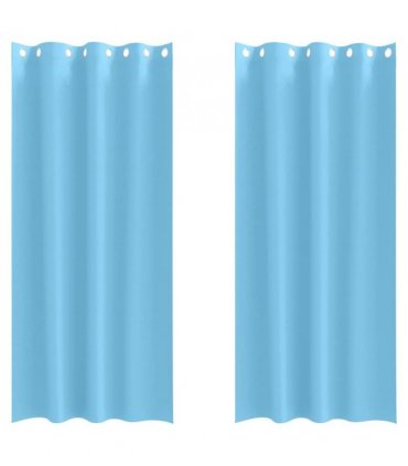 vidaXL Blackout Curtains with Rings 2 pcs Light Blue 245 x 140 cm
