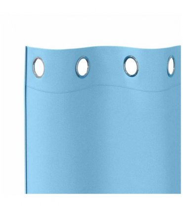 vidaXL Blackout Curtains with Rings 2 pcs Light Blue 245 x 140 cm