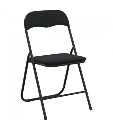 vidaXL Folding Chair 2 pcs Black 48 x 44 x 78 cm Velvet