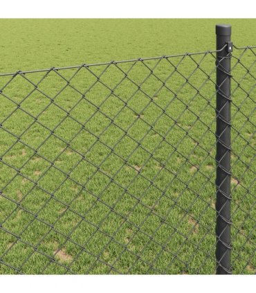 vidaXL Chain Link Fence 10 x 1.2 m Steel Grey