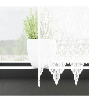 vidaXL Lace Curtain with Curtains Floral White 200 x 1200 cm Polyester