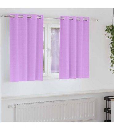 vidaXL Blackout Curtains with Rings 2 pcs Purple 140 x 140 cm