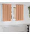 vidaXL Blackout Curtains with Rings 2 pcs Light Brown 140 x 140 cm