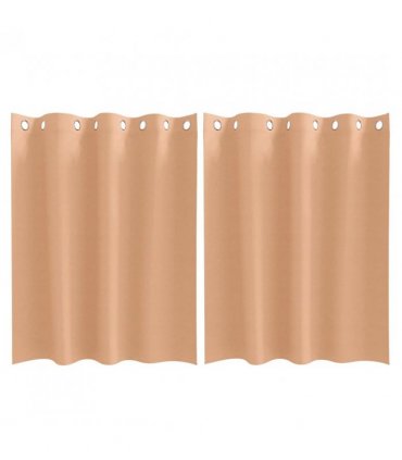 vidaXL Blackout Curtains with Rings 2 pcs Light Brown 140 x 140 cm