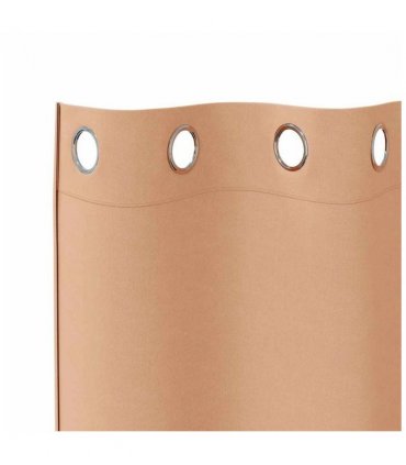vidaXL Blackout Curtains with Rings 2 pcs Light Brown 140 x 140 cm