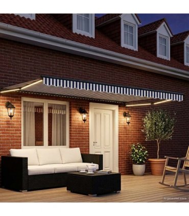 vidaXL Manual Retractable Awning with LEDs 4 x 3 m