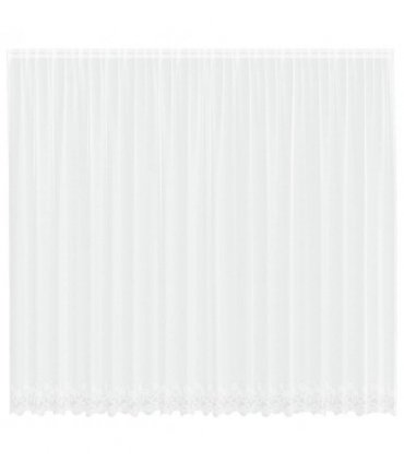 vidaXL Lace Curtain with Curtains Floral White 260 x 500 cm Polyester